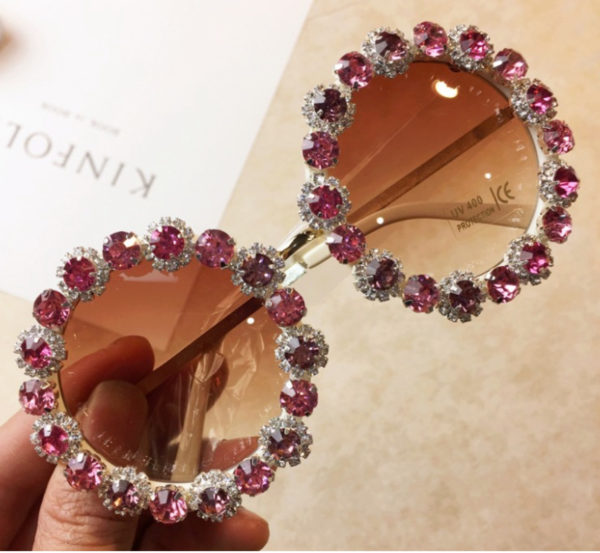 Circle pink bling shades