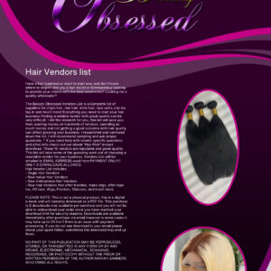 Beauty Obsessed Vendors list
