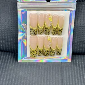 XL neon cateye printed press on