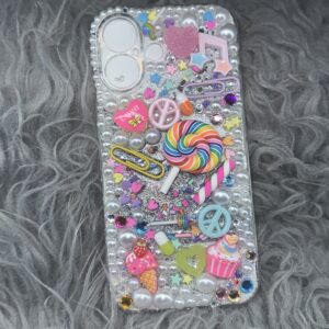iPhone 16 colorful bling case