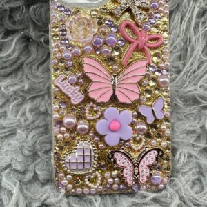 IPhone 14 pink gold purple case