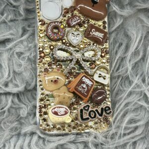 Iphone 17 golden brown bling case